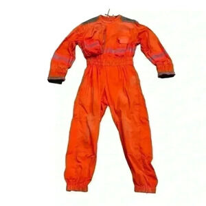 Calvin Klein X  RAF SIMON 205W39NYC Orange Fireman Reverse Zip Jumpsuit